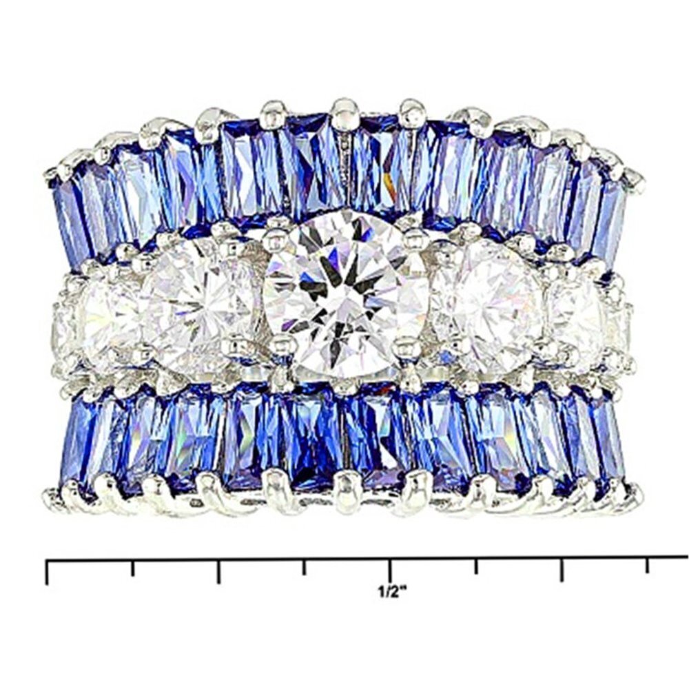 💥 Fashion Eternity Trendy Full Around Sapphire Beautiful Ring for Women,PD456 - Picture 6 of 10